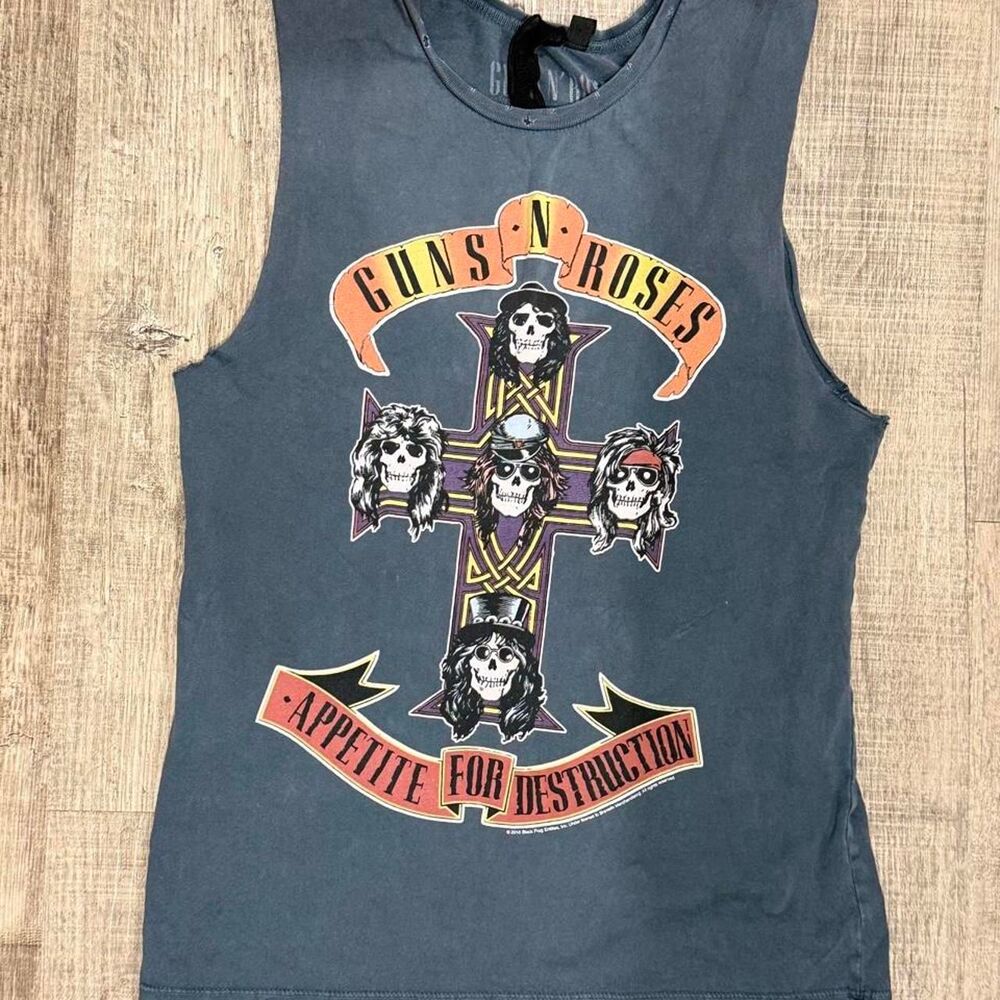 Men's Grey and Blue T-shirt